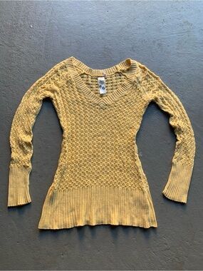 Guess Yellow Knit Sweater